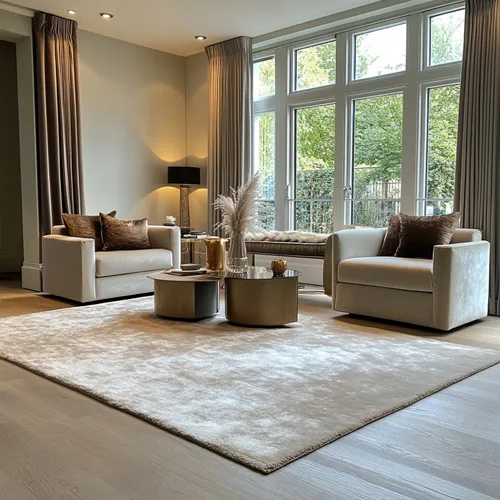 Plain Oyster White Art Silk Rug - Rug Roomset Collection Plain Oyster White Art Silk Rug - Rug Roomset Collection