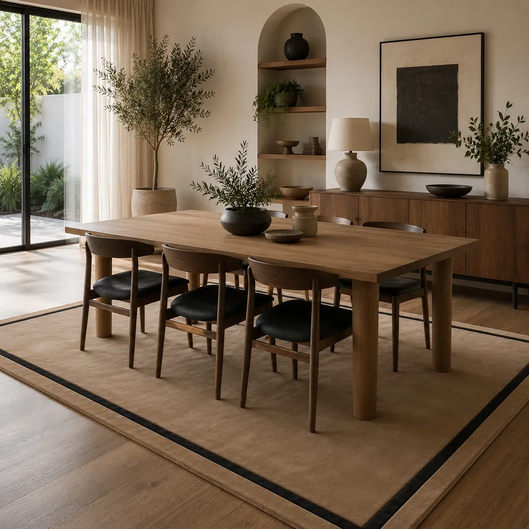 Inset border rug