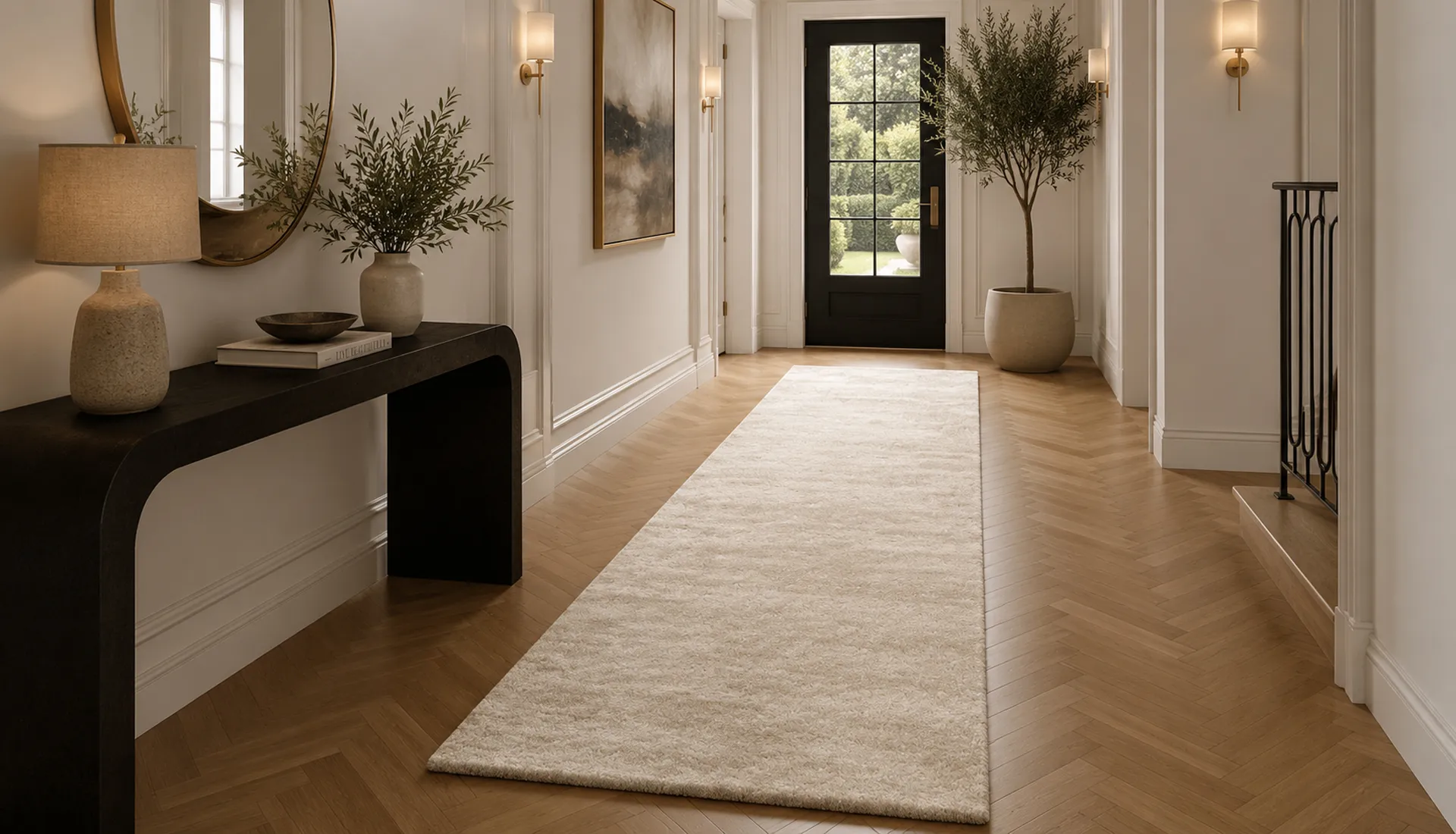 Plain Traffic White Art Silk Runner